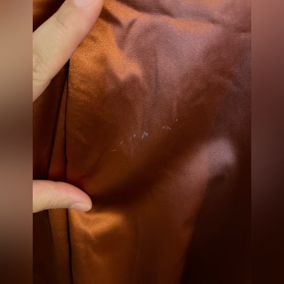 Fashion Nova Sierra Satin mini Dress (read description)- Rust color- Size L - Picture 5 of 6
